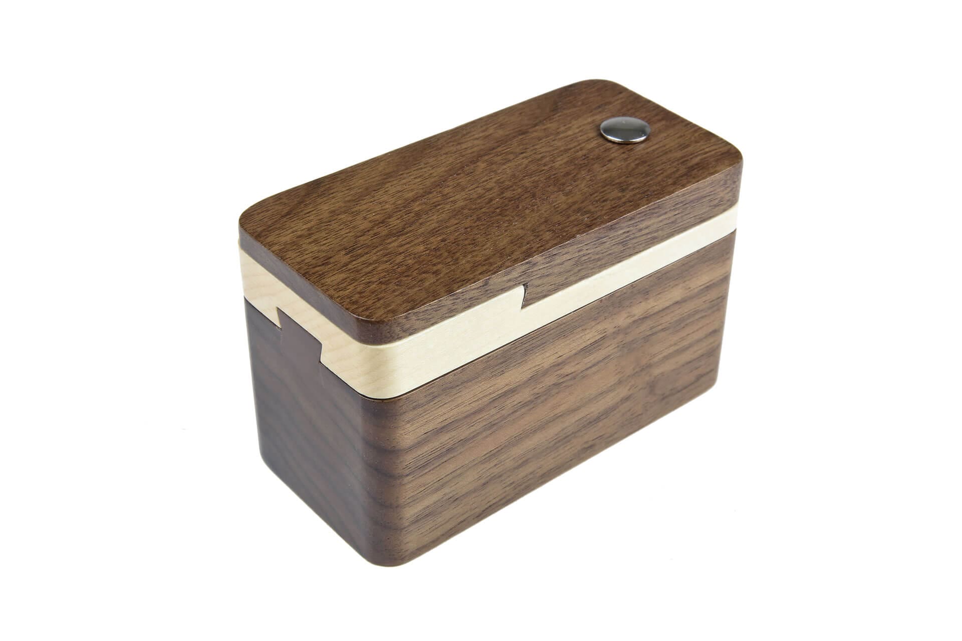 Bespoke Walnut and Maple wooden jewellry packaging