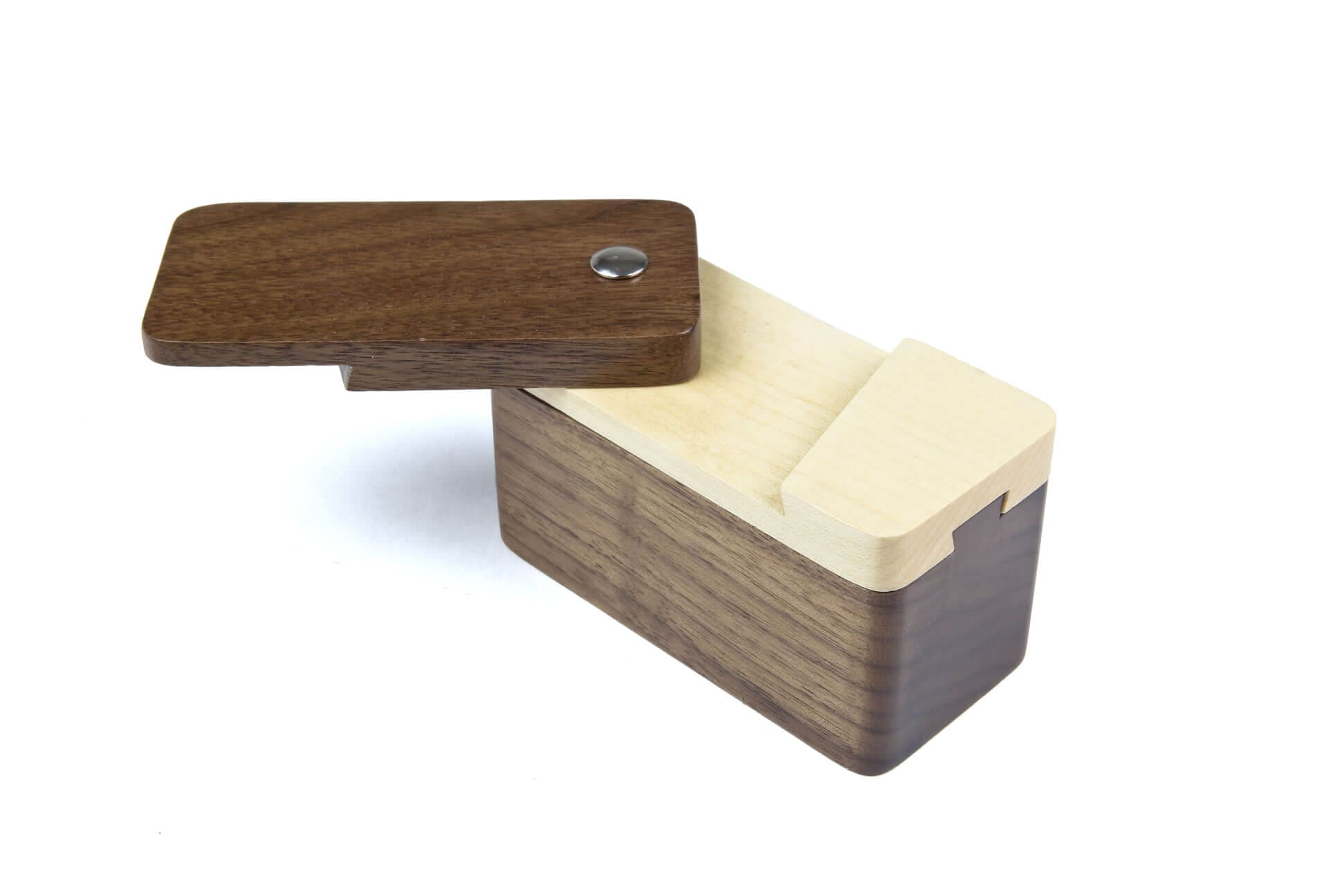 Bespoke Walnut and Maple wooden jewellry packaging