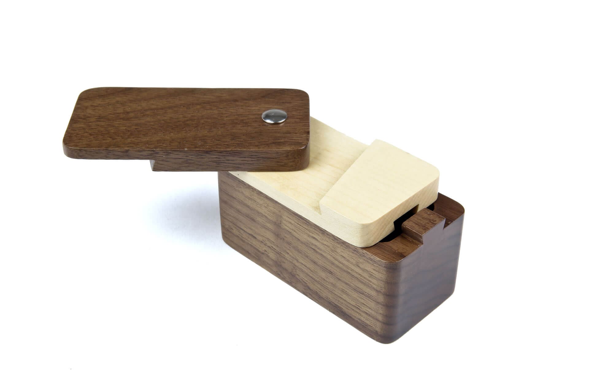 Bespoke Walnut and Maple wooden jewellry packaging