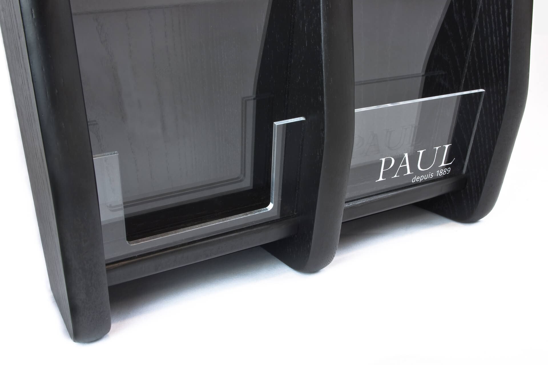 Wooden leaflet display Paul UK