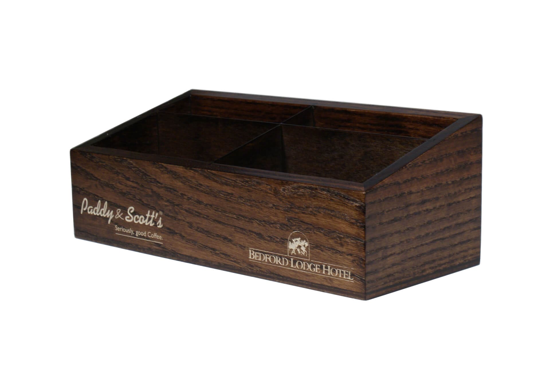 Bespoke wooden compartmented tea tray