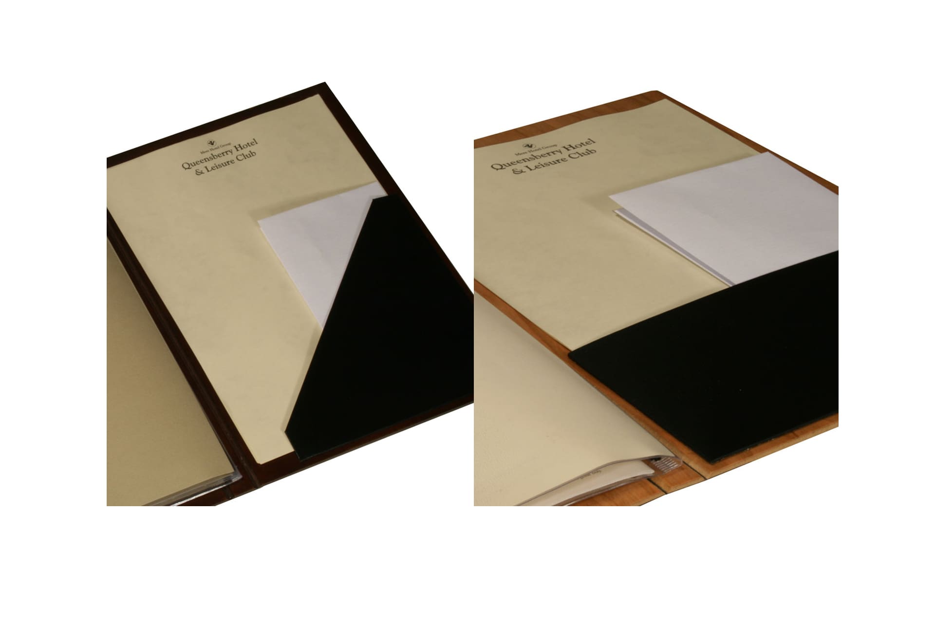 Bespoke wood folder for hotels and restaurants