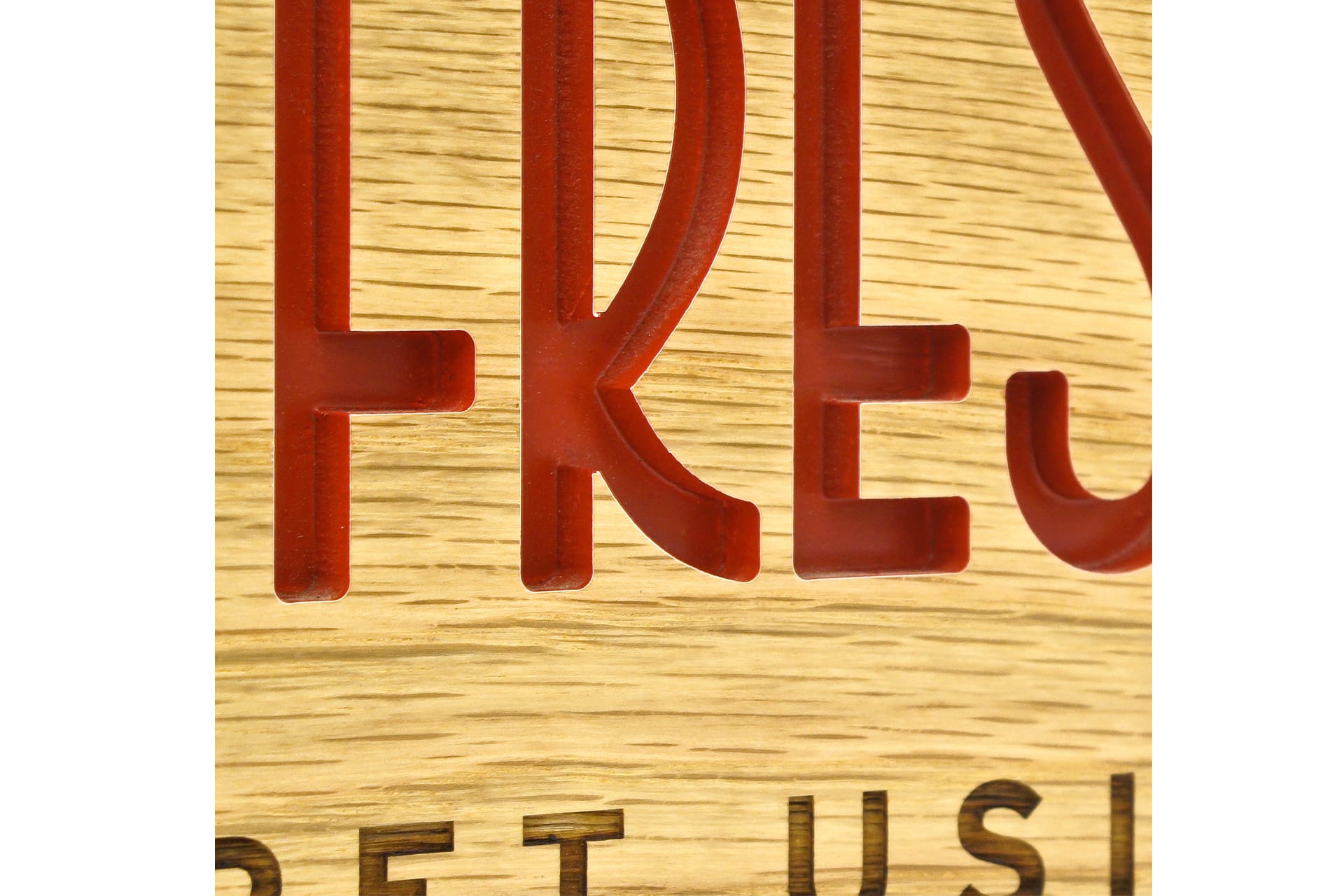 Pret A Manger restaurant table signage