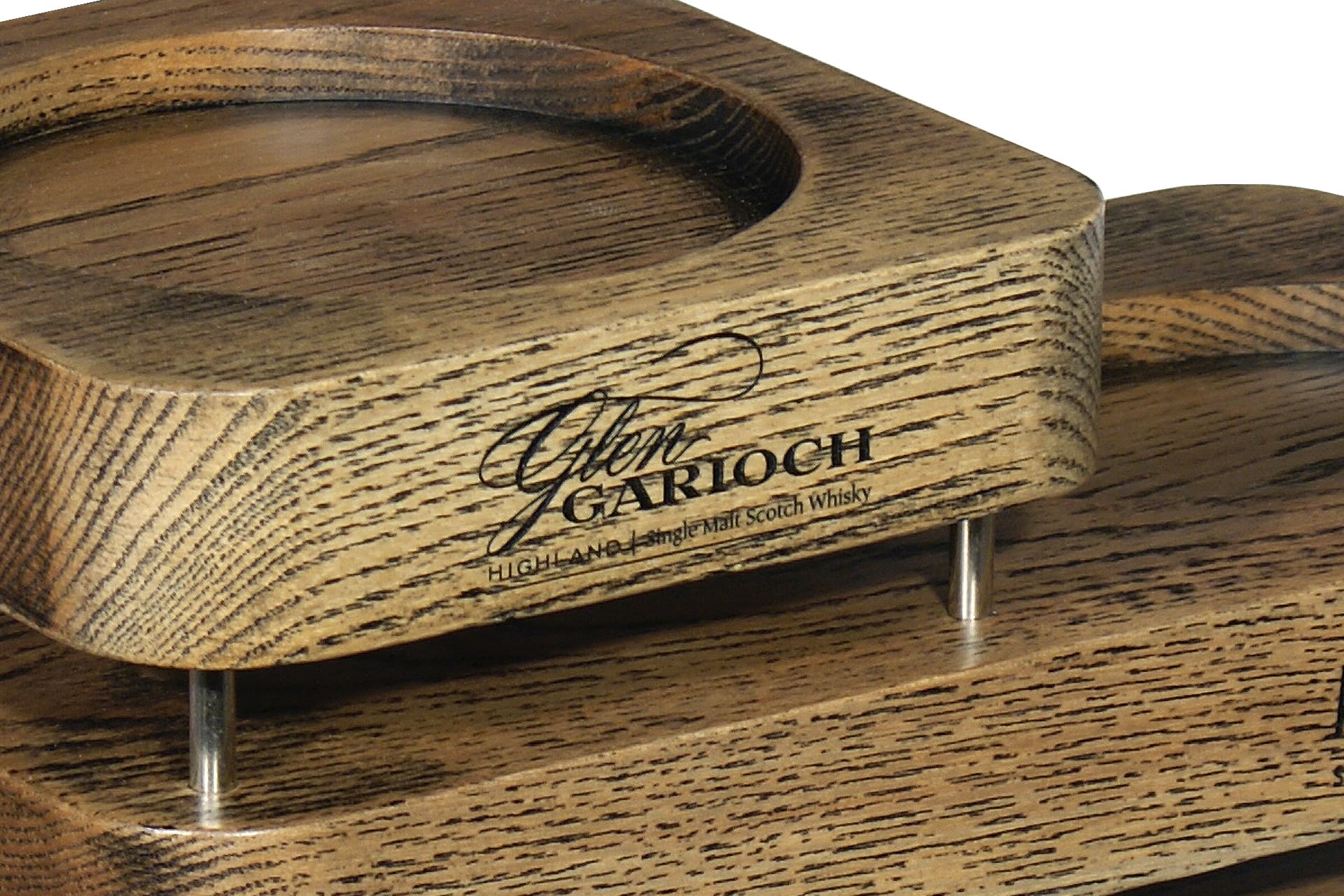 Three Tiered Aged Oak Whisky bottle display