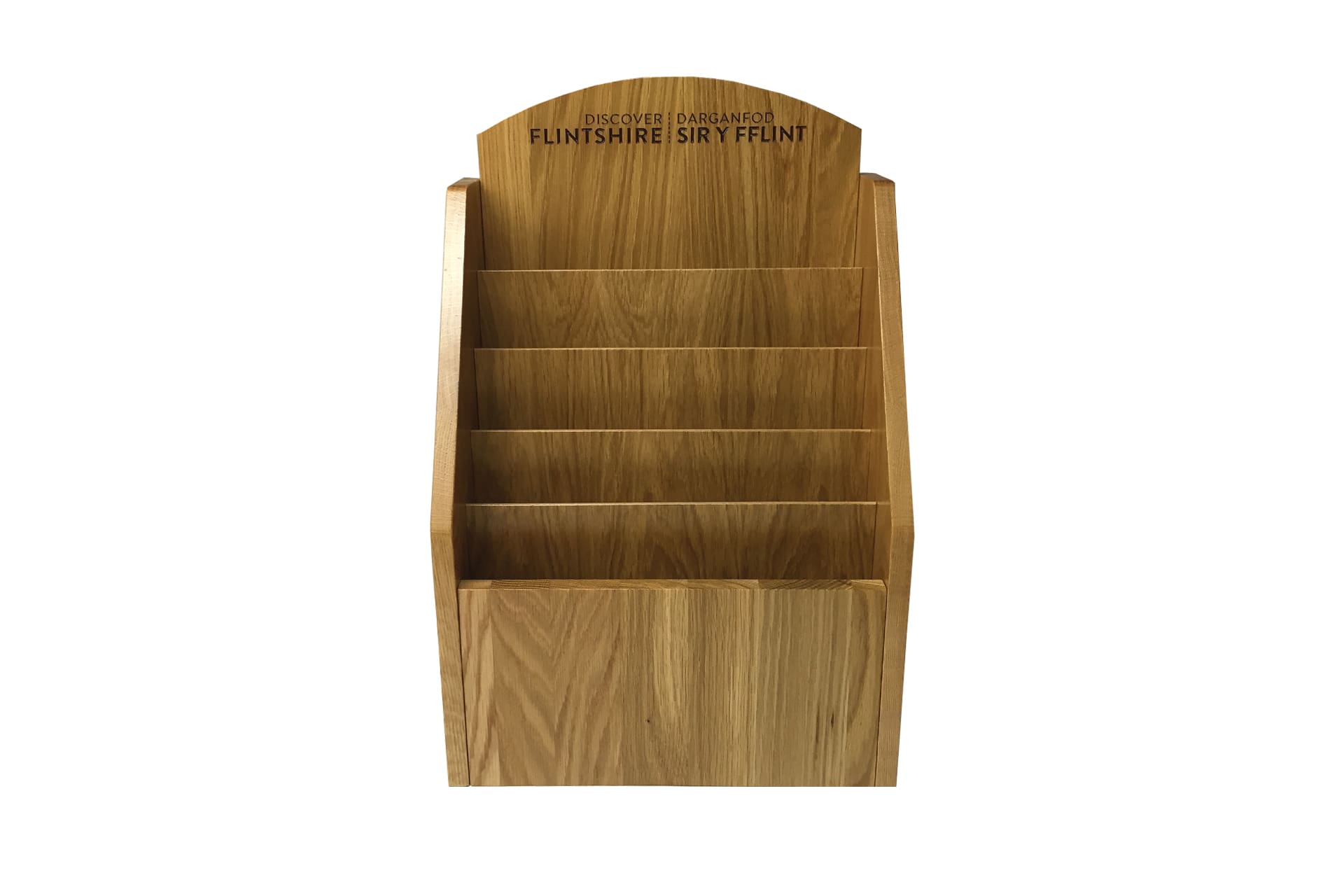 Free standing wooden leaflet stand