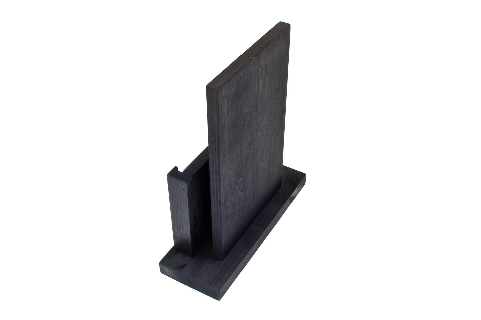 Bespoke wooden table top menu holder