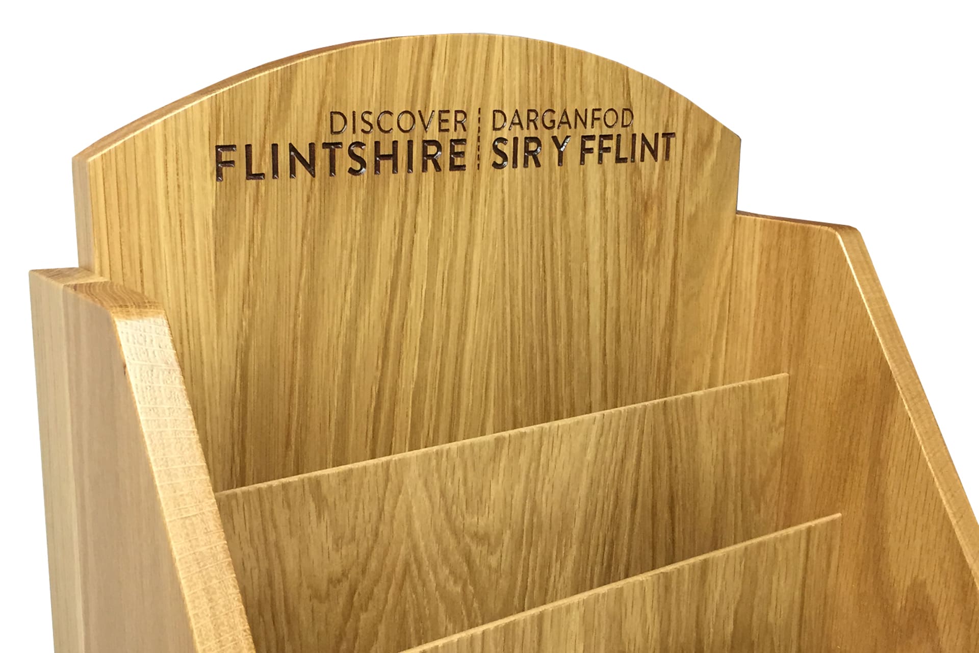 Free standing wooden leaflet stand