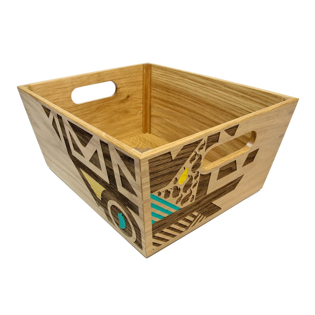 wooden serving crate for nandos